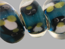 PENGUINS - European Lampwork PENGUIN Beads, BLACK & WHITE Quanity 3 Beads