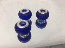 Lampwork Large Hole Bead Dark Indigo Blue, 4mm Hole 3pcs