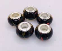 Handmade European Lampwork Large Hole Beads 4mm Hole Beads Jewelry Making 5pcs