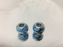 Lampwork Glass Murano Beads with Black & Blue Swirls on Light Blue Background, 925 Silver Cores, 14mm 2 pcs