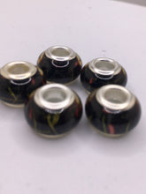 Handmade European Lampwork Large Hole Beads 4mm Hole Beads Jewelry Making 5pcs