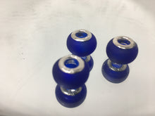 Lampwork Large Hole Bead Dark Indigo Blue, 4mm Hole 3pcs